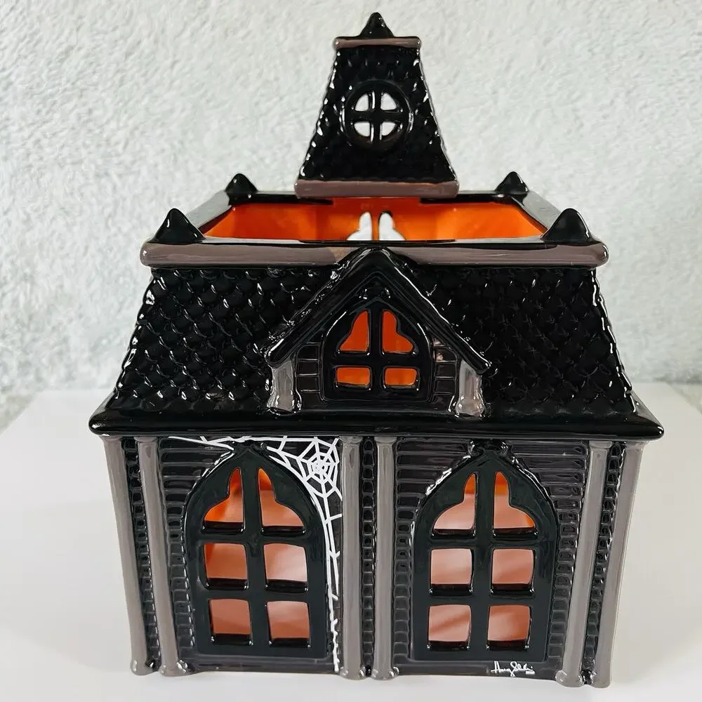 Bath & Body Works Haunted House Ceramic Candle Luminary Slatkin & Co. Halloween - Picture 3 of 9